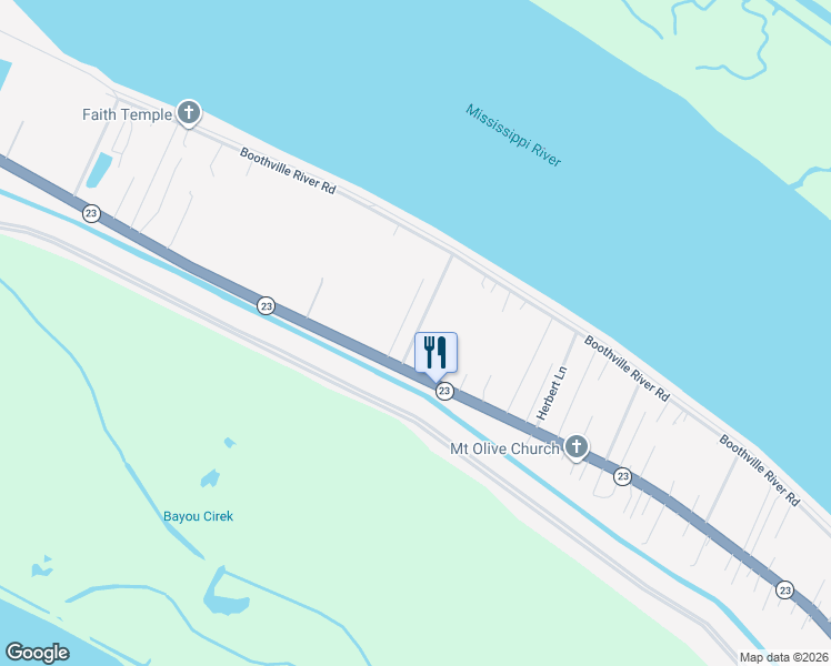 map of restaurants, bars, coffee shops, grocery stores, and more near 140 Williams Avenue in Buras