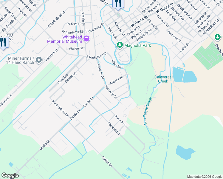 map of restaurants, bars, coffee shops, grocery stores, and more near 100 Givens Avenue in Del Rio