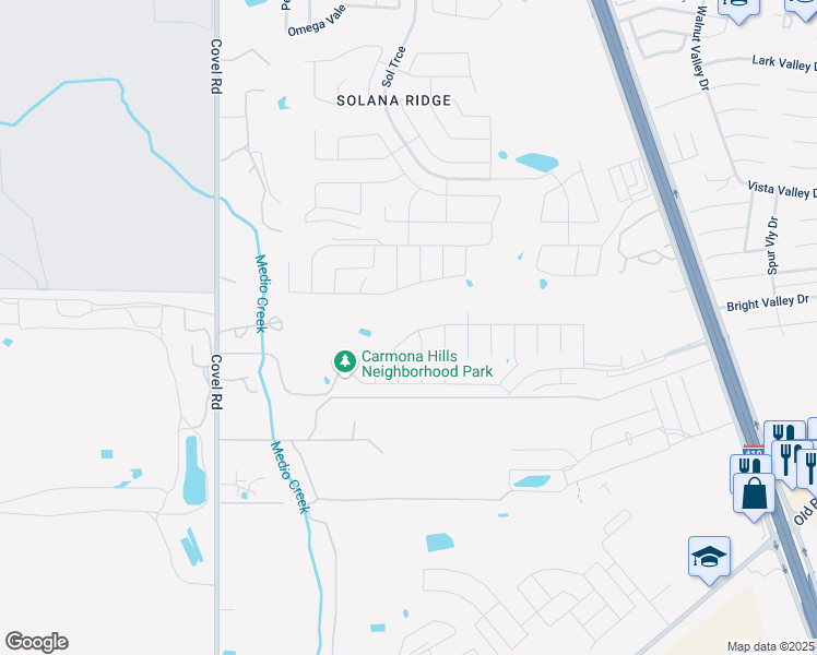 map of restaurants, bars, coffee shops, grocery stores, and more near 7203 Dulce Meadow in San Antonio