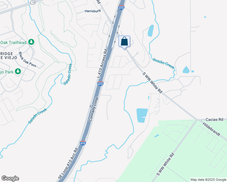 map of restaurants, bars, coffee shops, grocery stores, and more near 7902 Southeast Loop 410 in San Antonio