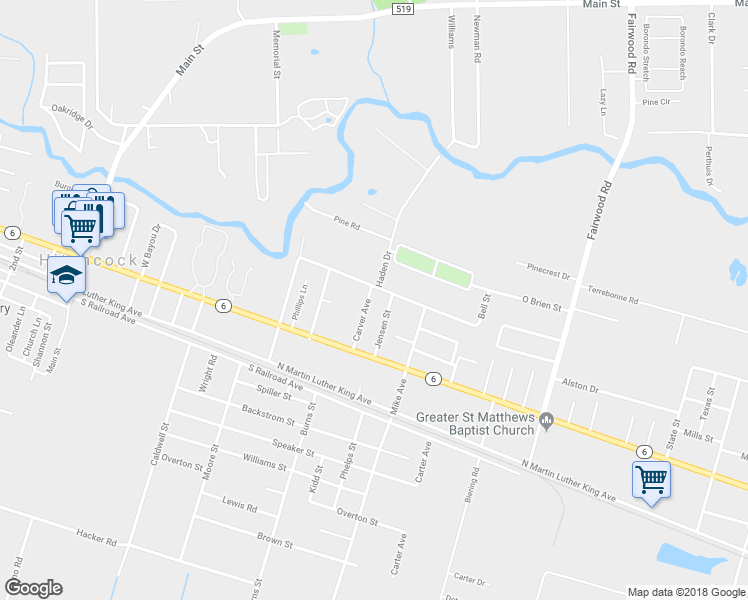 map of restaurants, bars, coffee shops, grocery stores, and more near 6617 Carver Avenue in Hitchcock