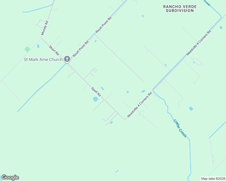 map of restaurants, bars, coffee shops, grocery stores, and more near 8525 Spell Road in Needville