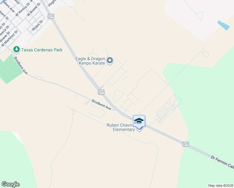 map of restaurants, bars, coffee shops, grocery stores, and more near 1970 U.S. 277 in Del Rio