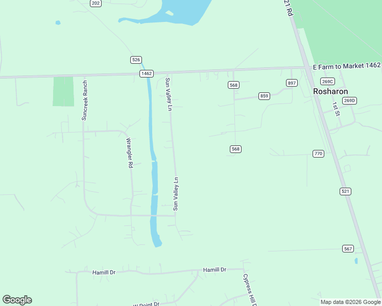 map of restaurants, bars, coffee shops, grocery stores, and more near 16511 Sun Valley Lane in Rosharon