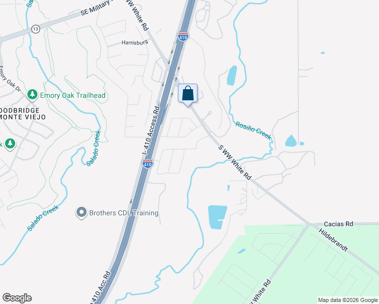 map of restaurants, bars, coffee shops, grocery stores, and more near 4814 Red Bandit Street in San Antonio