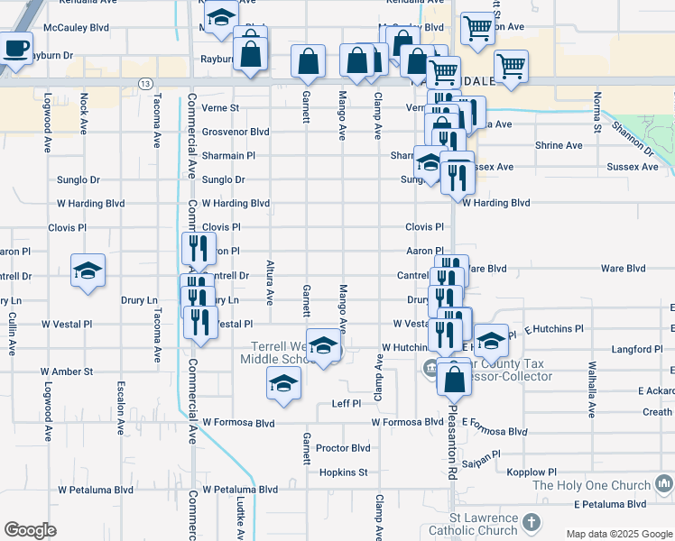 map of restaurants, bars, coffee shops, grocery stores, and more near 407 Cantrell Drive in San Antonio