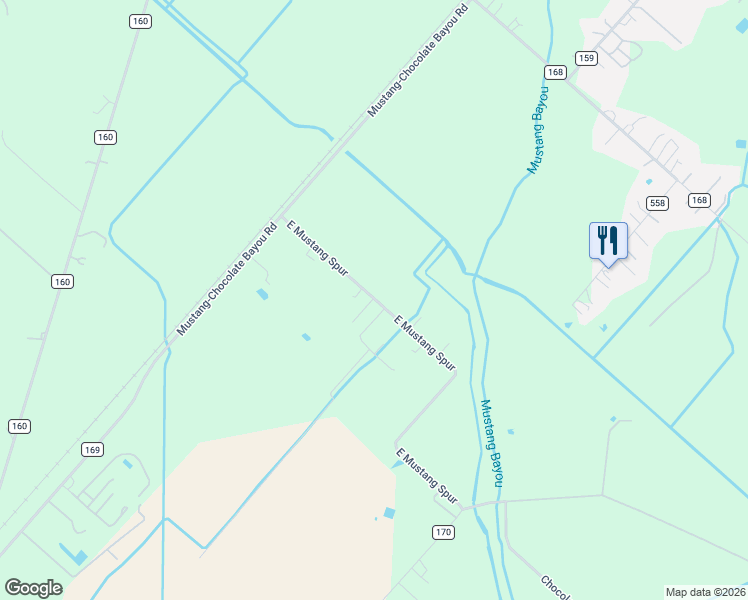 map of restaurants, bars, coffee shops, grocery stores, and more near 6210 East Mustang Spur in Alvin