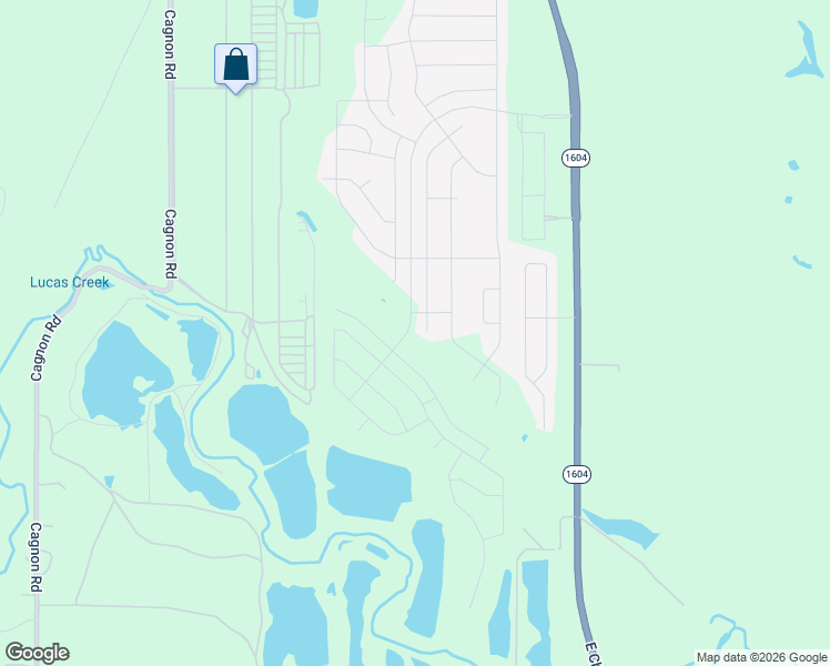 map of restaurants, bars, coffee shops, grocery stores, and more near 8941 South Loop 1604 in San Antonio