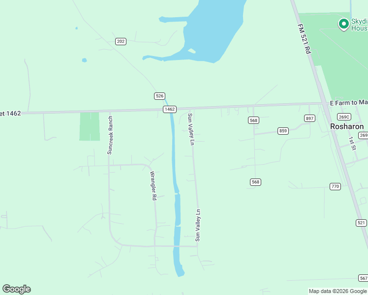 map of restaurants, bars, coffee shops, grocery stores, and more near 16310 Sun Valley Ln in Rosharon