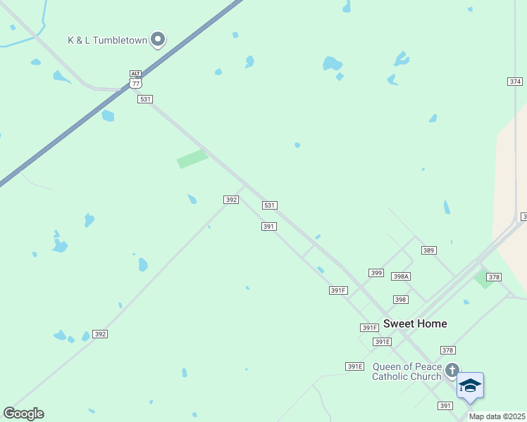 map of restaurants, bars, coffee shops, grocery stores, and more near 531 County Road 391 in Yoakum