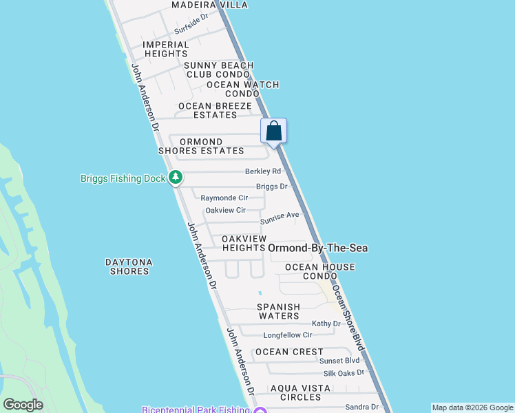 map of restaurants, bars, coffee shops, grocery stores, and more near 3 Raymonde Circle in Ormond Beach