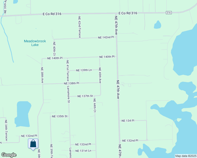 map of restaurants, bars, coffee shops, grocery stores, and more near 13838 Northeast 45th Avenue in Anthony