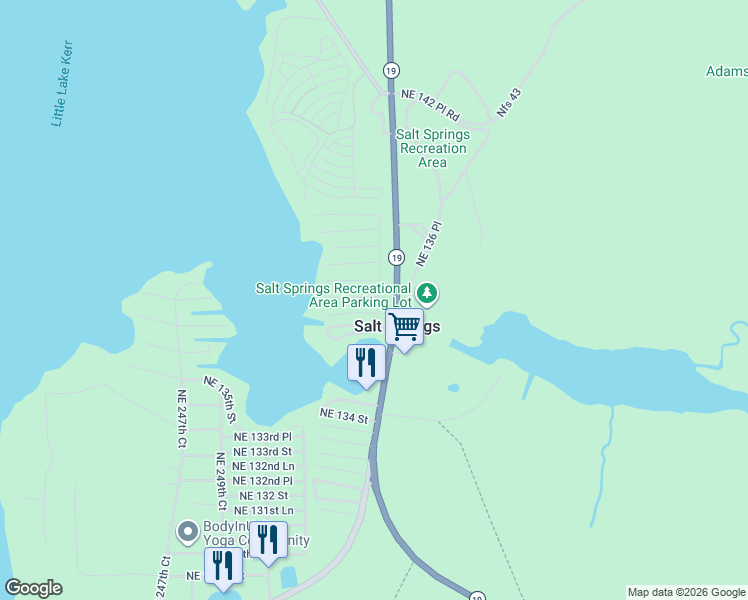 map of restaurants, bars, coffee shops, grocery stores, and more near 25200-25398 Northeast 137th Place in Fort McCoy