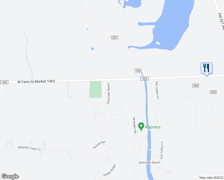 map of restaurants, bars, coffee shops, grocery stores, and more near 1103 Farm to Market 1462 in Rosharon