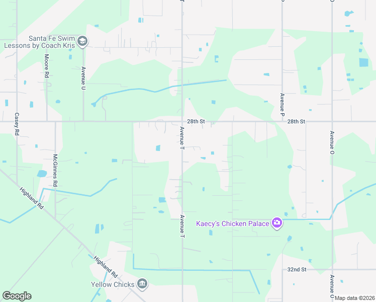 map of restaurants, bars, coffee shops, grocery stores, and more near 6315 Avenue T in Santa Fe