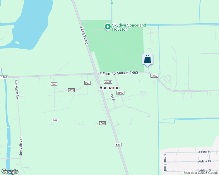 map of restaurants, bars, coffee shops, grocery stores, and more near in Rosharon