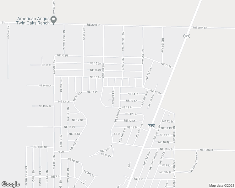map of restaurants, bars, coffee shops, grocery stores, and more near 1450 Northeast 155th Court in Williston