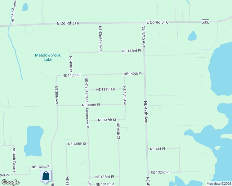 map of restaurants, bars, coffee shops, grocery stores, and more near 13838 Northeast 45th Avenue in Anthony
