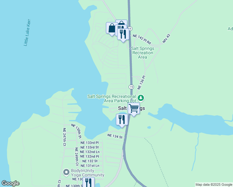 map of restaurants, bars, coffee shops, grocery stores, and more near 25221 Elche in Fort McCoy