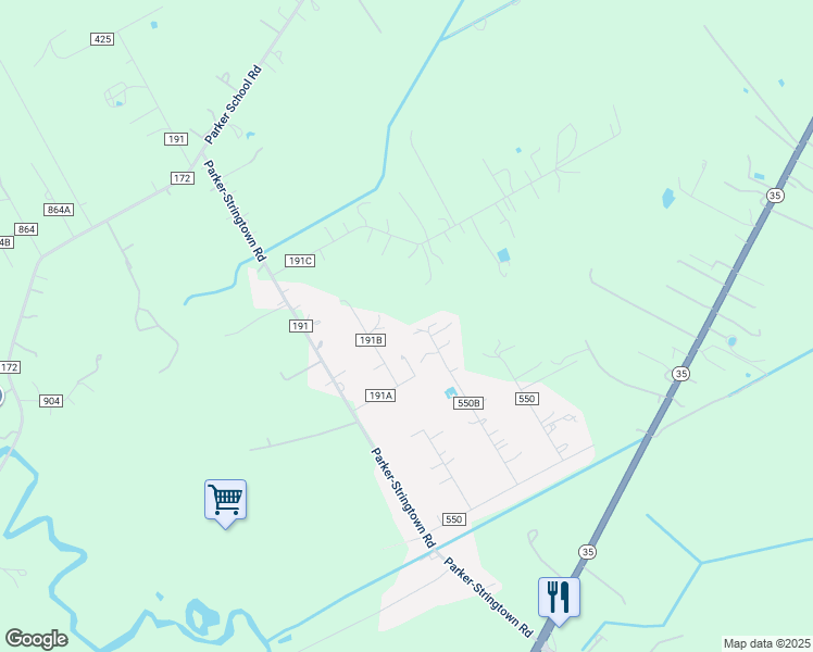 map of restaurants, bars, coffee shops, grocery stores, and more near 16600 Ray Circle in Alvin