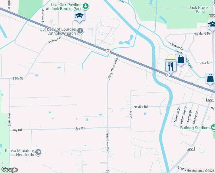 map of restaurants, bars, coffee shops, grocery stores, and more near in Hitchcock