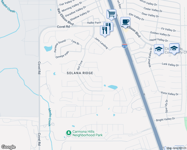 map of restaurants, bars, coffee shops, grocery stores, and more near 7102 Phoebe View in San Antonio