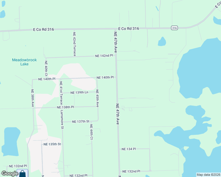 map of restaurants, bars, coffee shops, grocery stores, and more near 14000 Northeast 47th Avenue in Anthony