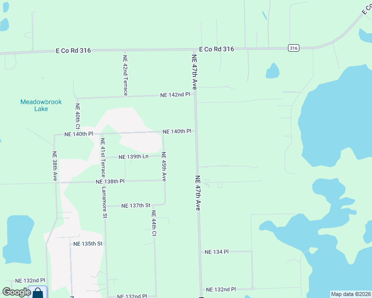 map of restaurants, bars, coffee shops, grocery stores, and more near 14000 Northeast 47th Avenue in Anthony