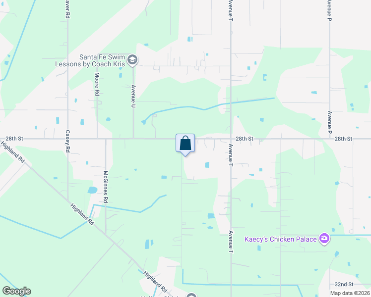 map of restaurants, bars, coffee shops, grocery stores, and more near 6405 Avenue V in Santa Fe