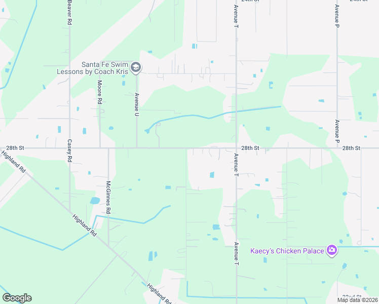 map of restaurants, bars, coffee shops, grocery stores, and more near 6405 Avenue V in Santa Fe