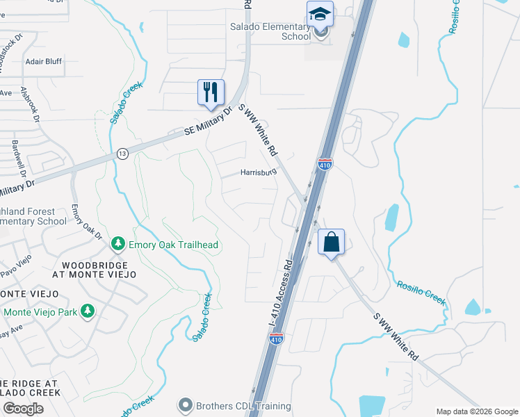 map of restaurants, bars, coffee shops, grocery stores, and more near 4526 Sabine in San Antonio