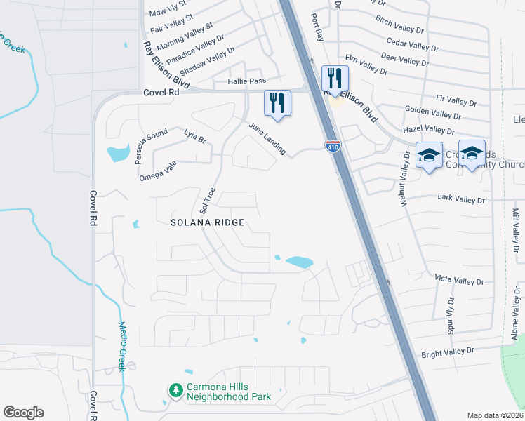 map of restaurants, bars, coffee shops, grocery stores, and more near 7610 Proton Summit in San Antonio