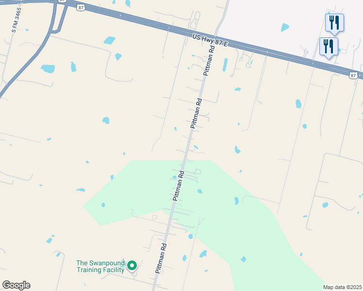 map of restaurants, bars, coffee shops, grocery stores, and more near 6889 Pittman Road in Adkins