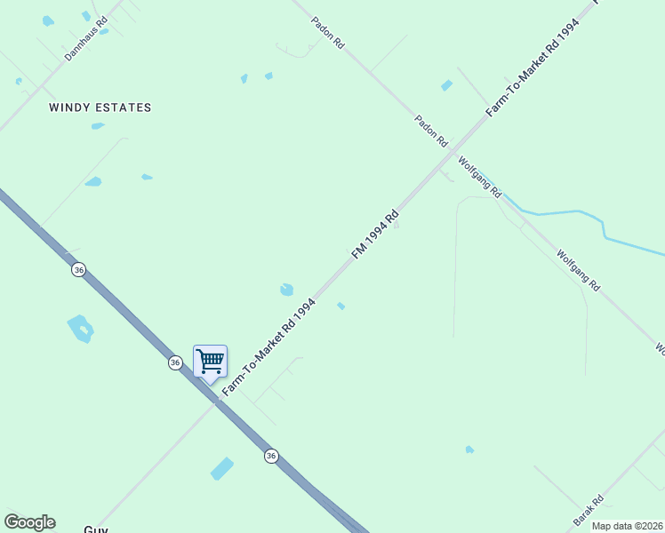 map of restaurants, bars, coffee shops, grocery stores, and more near 12418 FM 1994 Road in Guy