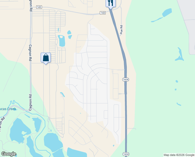 map of restaurants, bars, coffee shops, grocery stores, and more near 10407 Balmorhea in San Antonio