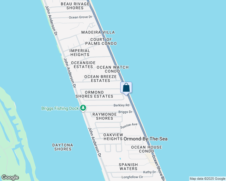 map of restaurants, bars, coffee shops, grocery stores, and more near 4 Juniper Drive in Ormond Beach