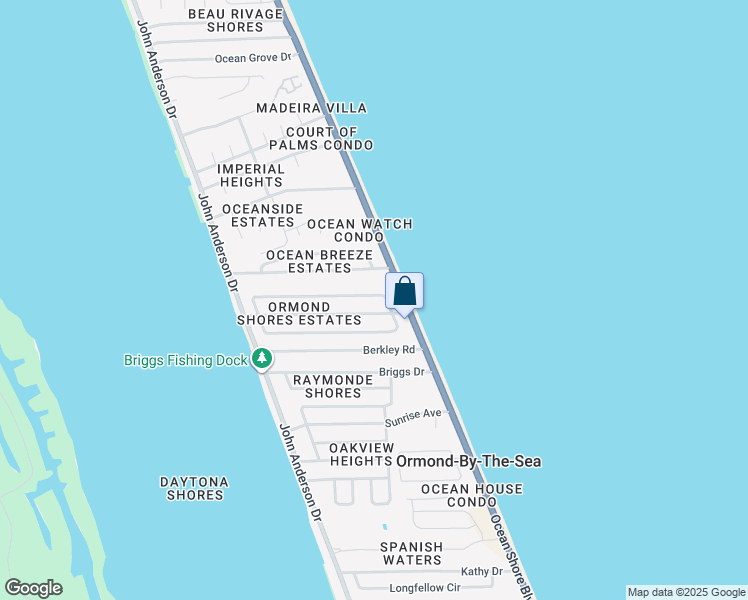 map of restaurants, bars, coffee shops, grocery stores, and more near 4 Juniper Drive in Ormond Beach