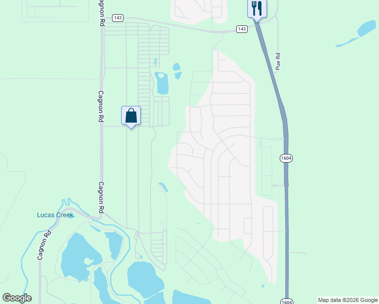 map of restaurants, bars, coffee shops, grocery stores, and more near 7960 Cagnon Road in San Antonio