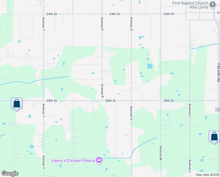 map of restaurants, bars, coffee shops, grocery stores, and more near 6031 Avenue P in Santa Fe