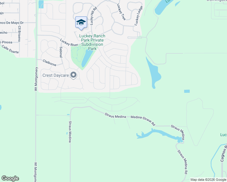 map of restaurants, bars, coffee shops, grocery stores, and more near 7318 Calypso Canyon in San Antonio