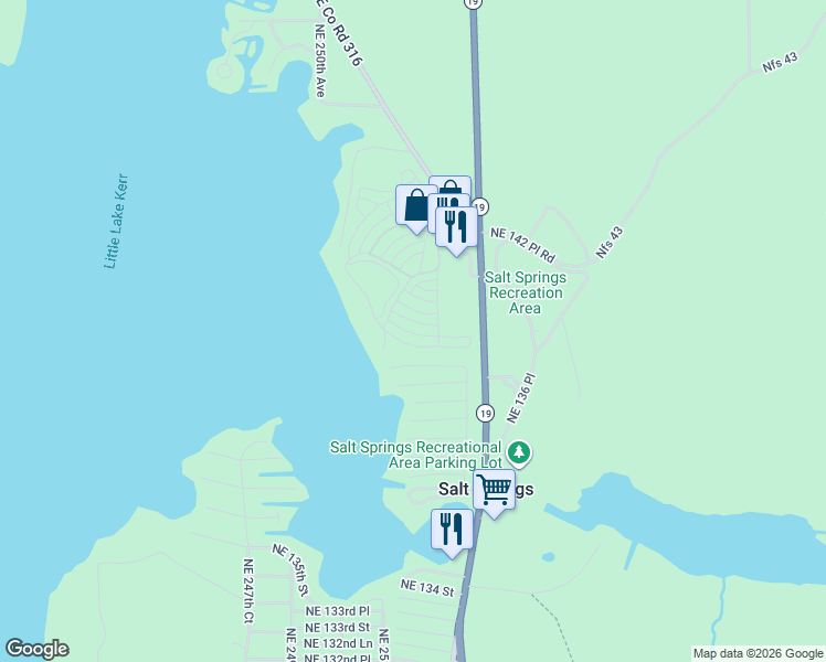 map of restaurants, bars, coffee shops, grocery stores, and more near 25313 Northeast 140th Street in Fort McCoy