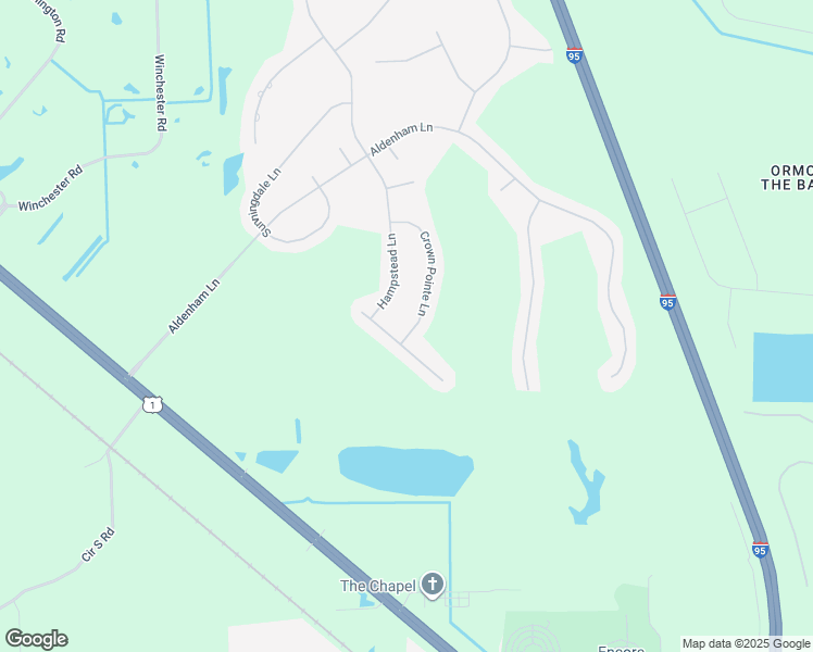 map of restaurants, bars, coffee shops, grocery stores, and more near 1258 Crown Pointe Lane in Ormond Beach