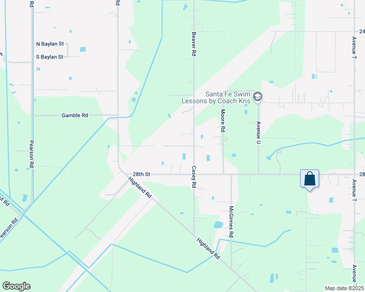 map of restaurants, bars, coffee shops, grocery stores, and more near 6104 Casey Road in Santa Fe