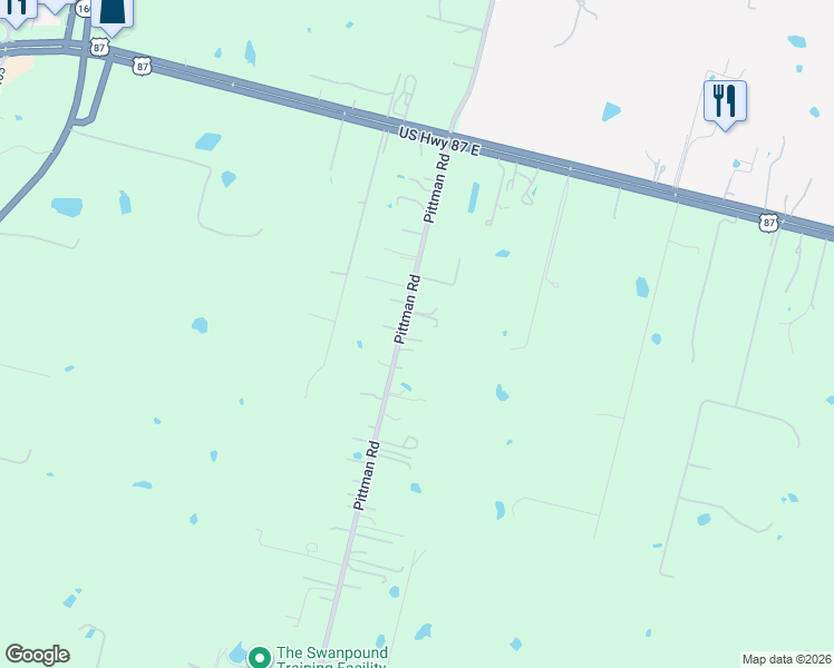 map of restaurants, bars, coffee shops, grocery stores, and more near 6810 Pittman Road in Adkins