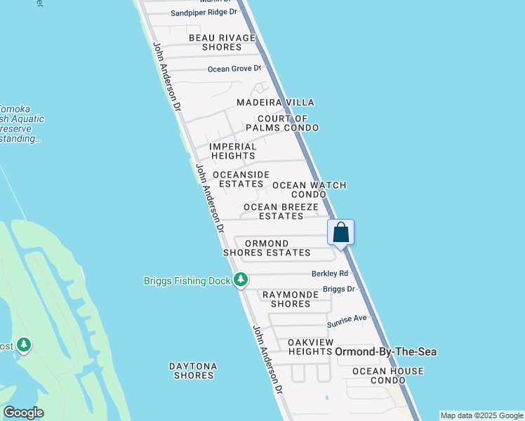 map of restaurants, bars, coffee shops, grocery stores, and more near 25 San Jose Drive in Ormond Beach