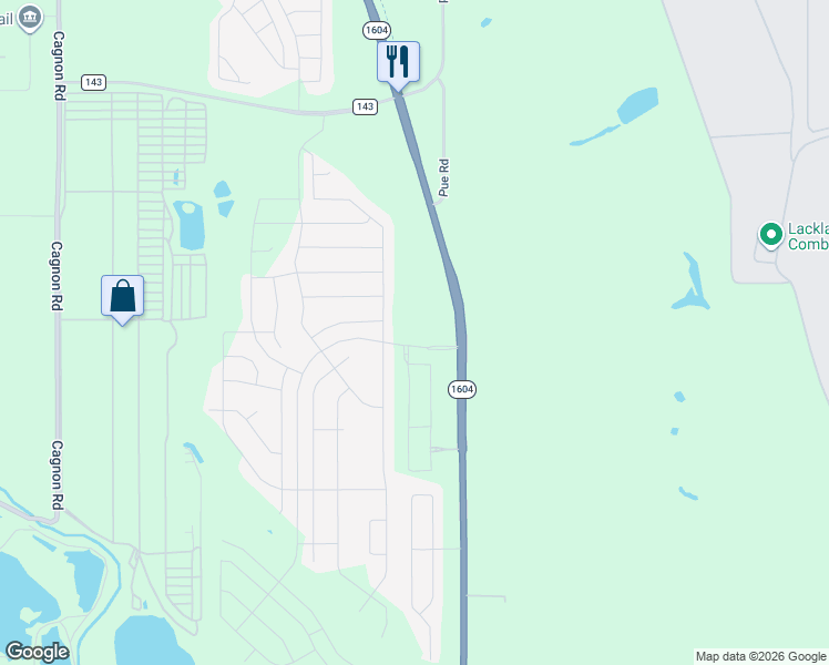 map of restaurants, bars, coffee shops, grocery stores, and more near 7615 Champion Creek in San Antonio
