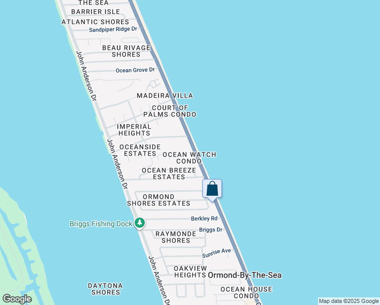 map of restaurants, bars, coffee shops, grocery stores, and more near 2700 Ocean Shore Boulevard in Ormond Beach