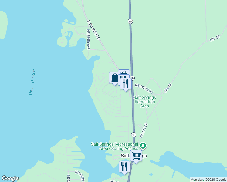 map of restaurants, bars, coffee shops, grocery stores, and more near in Salt Springs