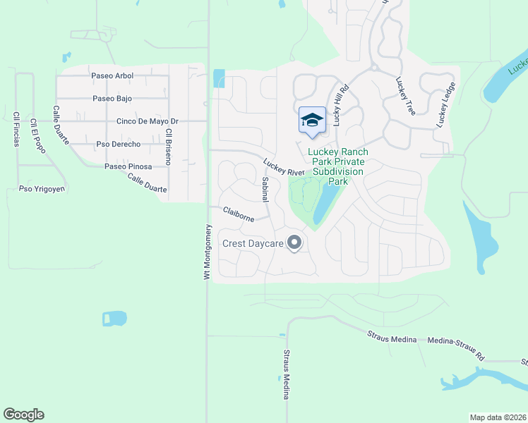 map of restaurants, bars, coffee shops, grocery stores, and more near 12225 Claiborne in San Antonio
