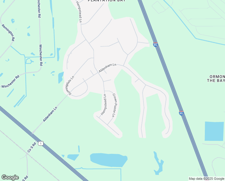 map of restaurants, bars, coffee shops, grocery stores, and more near 1209 Crown Pointe Lane in Ormond Beach